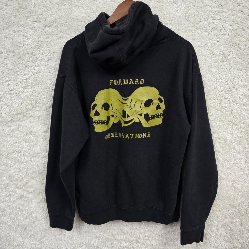 Forward Observations Group Hoodie Mens L Black Skull Graphic Streetwear‎ Edgy